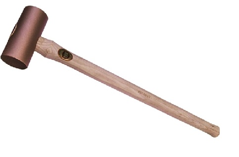 Thor Round Solid Copper Mallet 6 1/2 lb c/w wooden handle, OAL 610mm