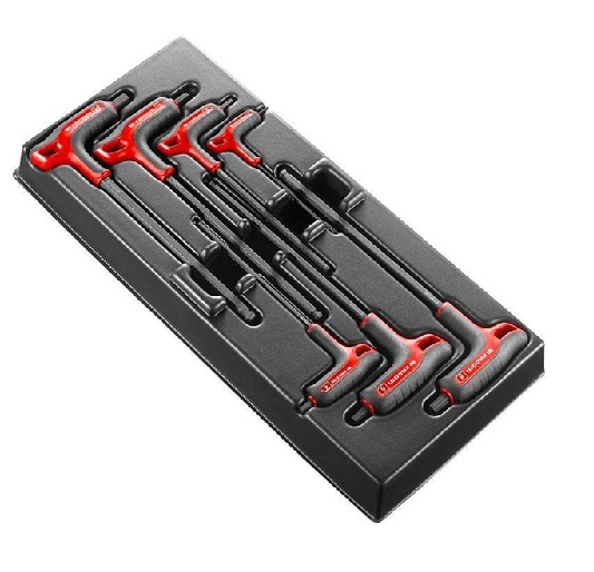 Facom Set of 7 hexagonal “T” ball-end socket wrenches, 3-10 mm