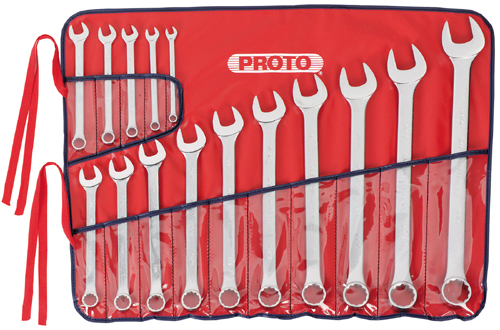 Proto 15Pcs 12Pts Standard Combination ASD Wrench Set 5/16in to 1-1/4ins