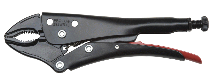 PROTO® LOCKING CURVED JAW PLIERS W/CUTTER  5 1/2″