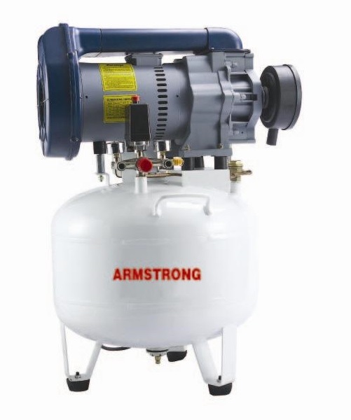 Armstrong 3hp Scroll Oilfree Silent Air Compressor 1 phase Round