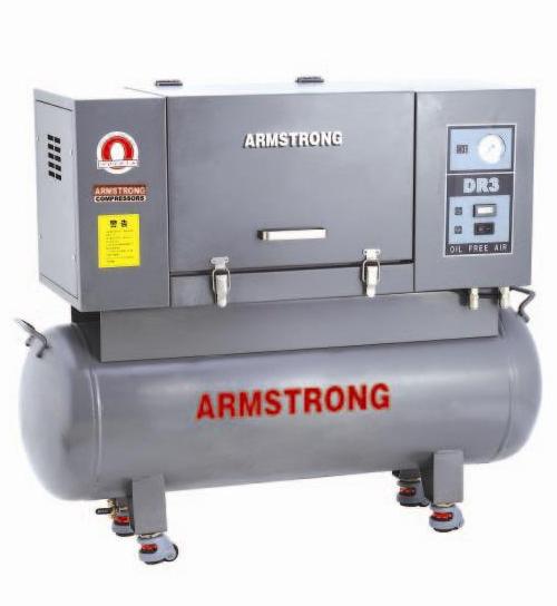 Armstrong 3hp 100L Scroll Oilfree Silent Air Compressor 3 phase