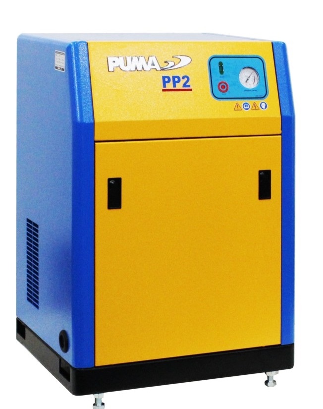 Puma 3hp Silent Piston Air Compressor in Steel Cabinet