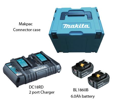 Makita 18V MAKPAC POWER SOURCE KIT (6.0Ah x 2pcs)