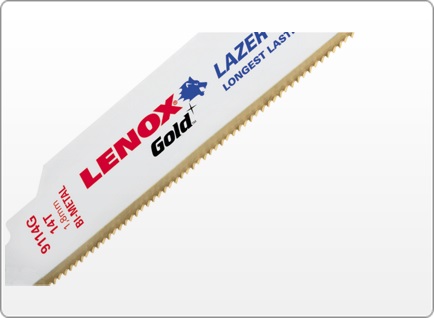 Lenox Gold 9110G 9ins x 1in x .042ins x 10TPI Thick Metal Power Arc Curve Recip Blade