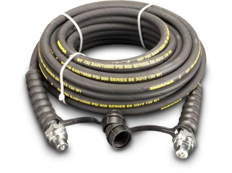 Enerpac 50ft or 15m Heavy duty Rubber High Pressure Hydraulic Hose c/w CH604 , 6.4mm ID