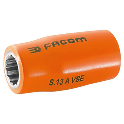 Facom 8mm VSE SERIES 1,000 VOLT INSULATED 12-POINT 1/2″ SOCKETS