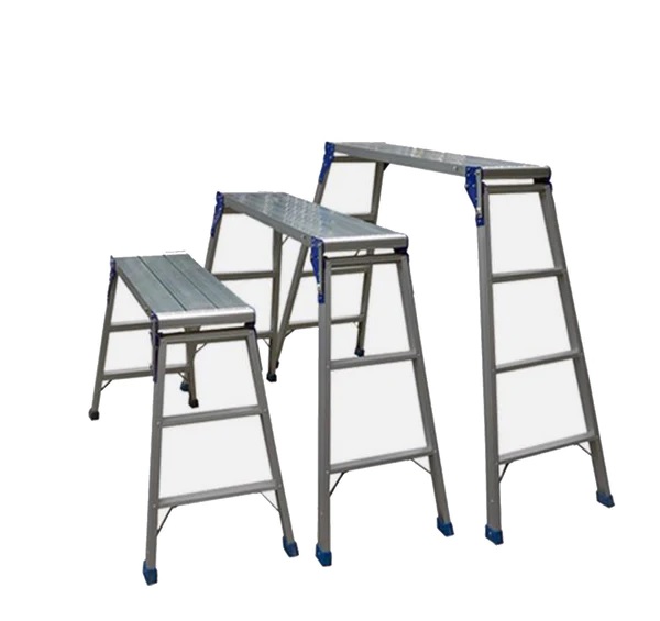 AIT Portable Foldable Aluminum Ladder with walking platform – 3 Steps