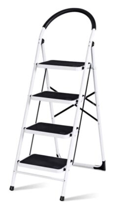 AIT Steel White Stepping Stool ladder – 5 steps