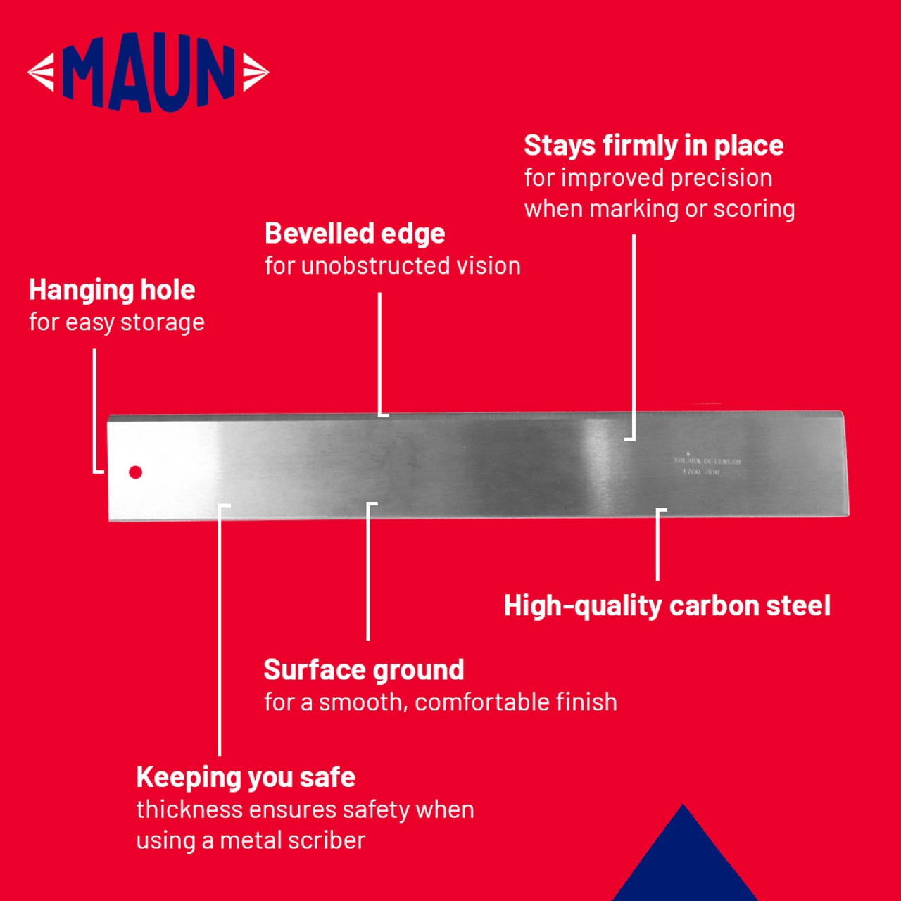 Maun Steel Straight Edge Imperial 30″