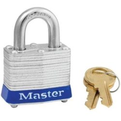 Masterlock Padlock Laminated Steel no.3, Key-Alike E0551 Key Blue bumper