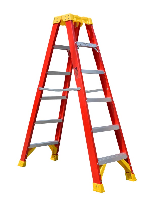 AIT Double Sided FiberGlass Ladder 6 Steps ASPAC Industrial Tools