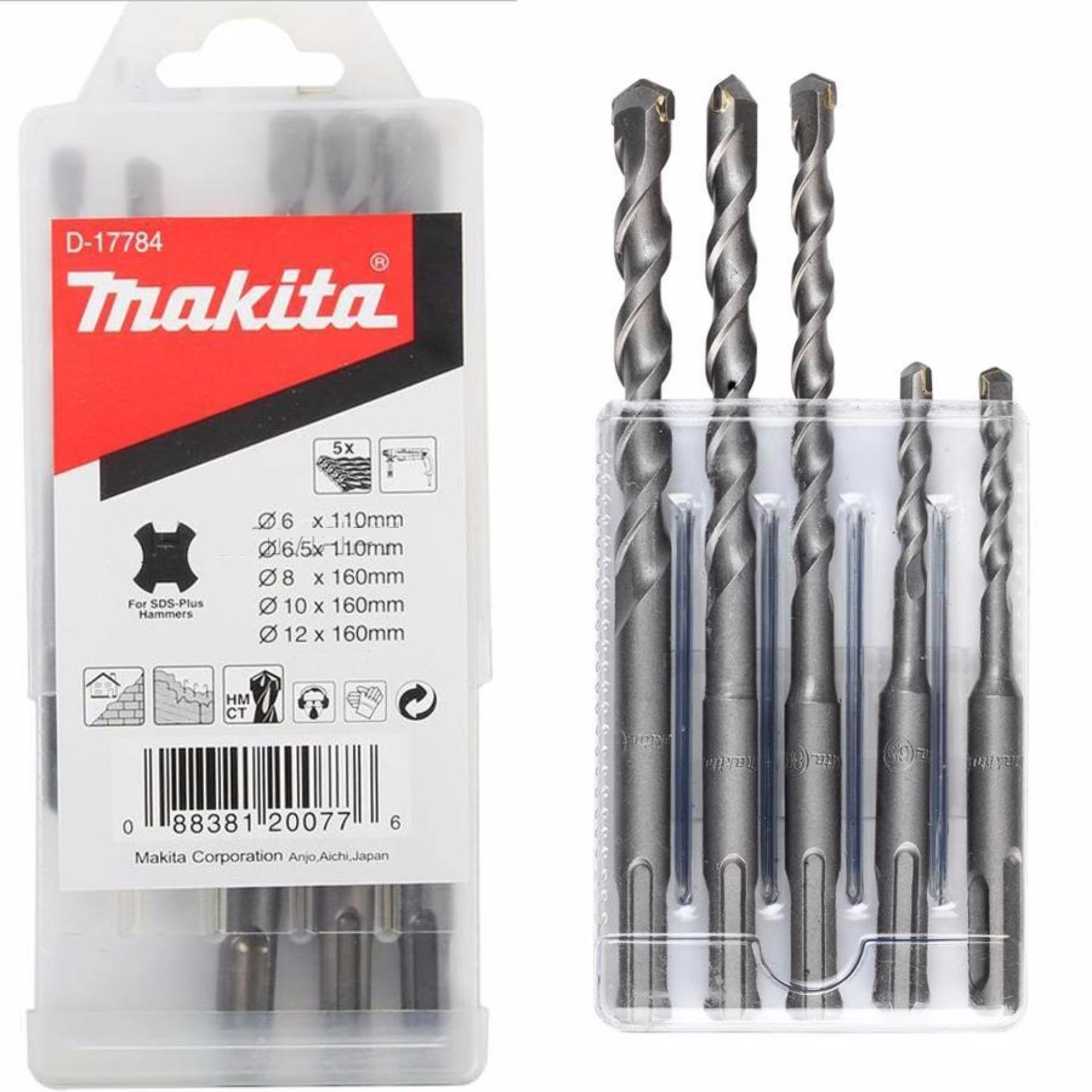 Makita 5pcs SDS Plus Drill Bits Set 6 to 12mm