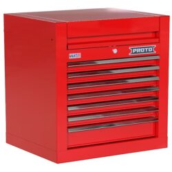 PROTO 27 INCH 7 DRAWER SINGLE BANK RED CHROME CABINET