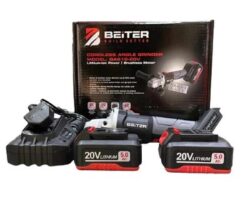 AIT Better 20V Cordless 4″ or 100mm Angle Grinder, 2 x 20V 5.0Ah batteries & 1 charger 220V