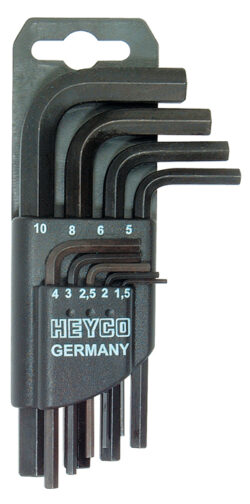 Heyco 9pcs Hexagonal Head Wrench Sets for hexagon socket screws 1.5mm to 10mm