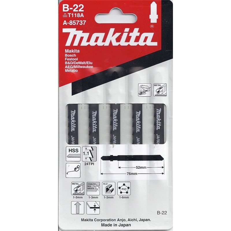 MAKITA JIGSAW BLADE (B TYPE) B22-5PPP