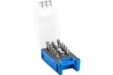 Pferd HSS Rotary Cutter set 83 18-piece cut 3 dia. 12/8/6mm shank dia. 6mm universal medium fine