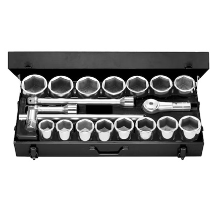 Facom 21pcs x 1″ Drive Socket & Wrench Set – 46 to 82mm