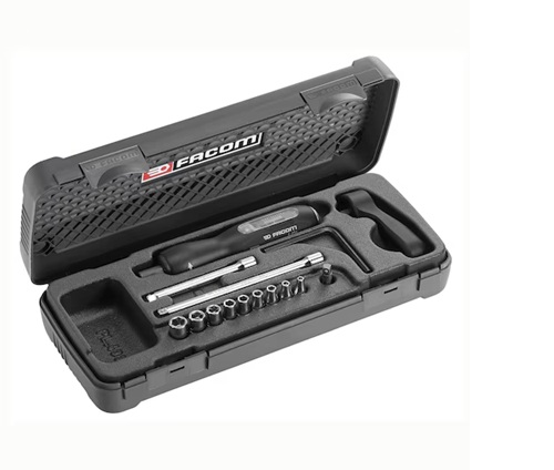 Facom 1/4 in. Torque Driver Set With Bits & Extension, Range 0.5-2.5Nm